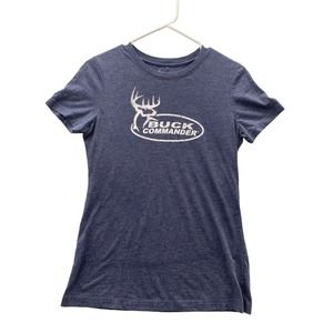 Buck Commander Womens Blue Deer Logo T-shirt Size LARGE